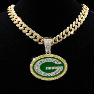 Fashion personalized letter G round badge NFL team necklace pendant